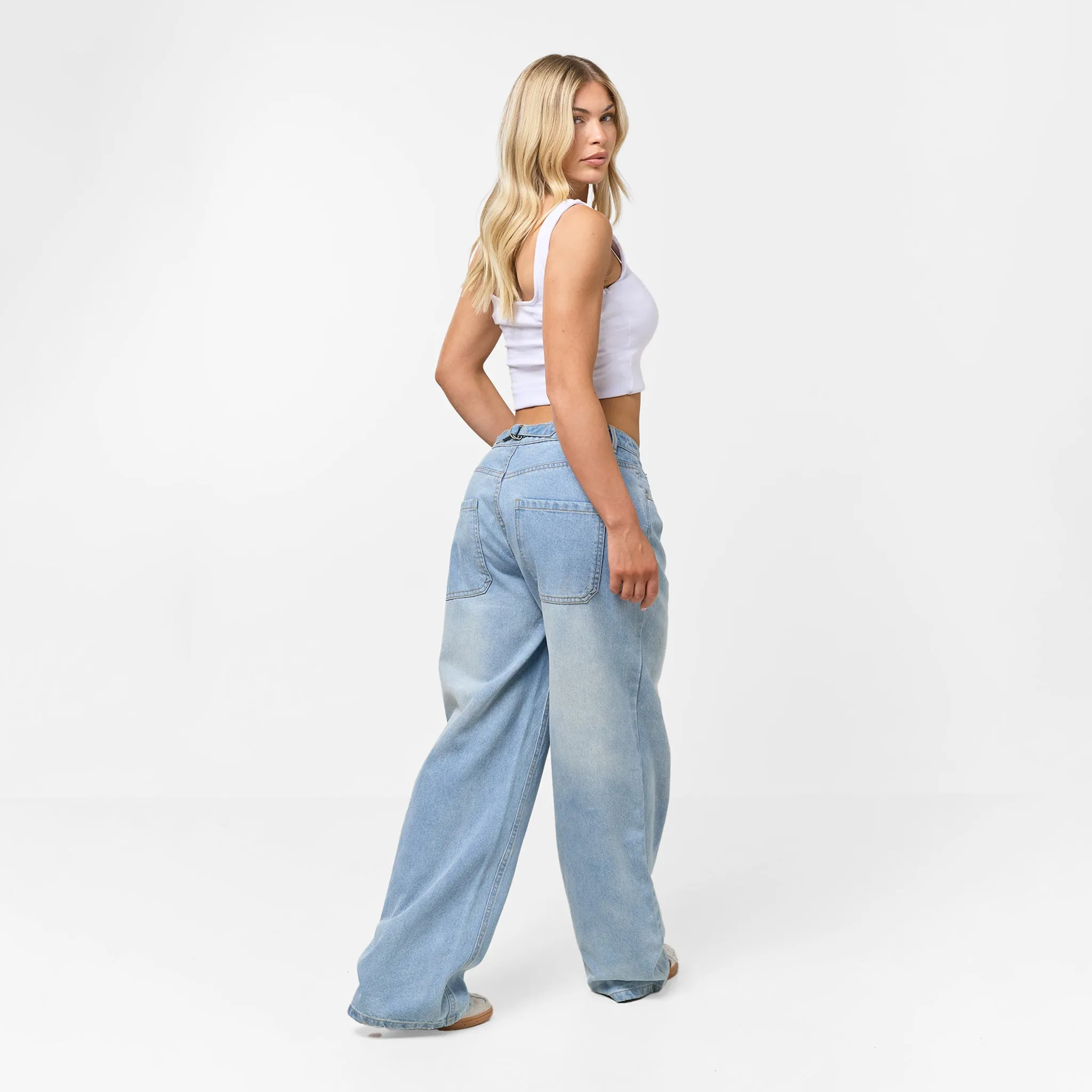 Relaxed Fit Denim Jeans | Light Blue Wash