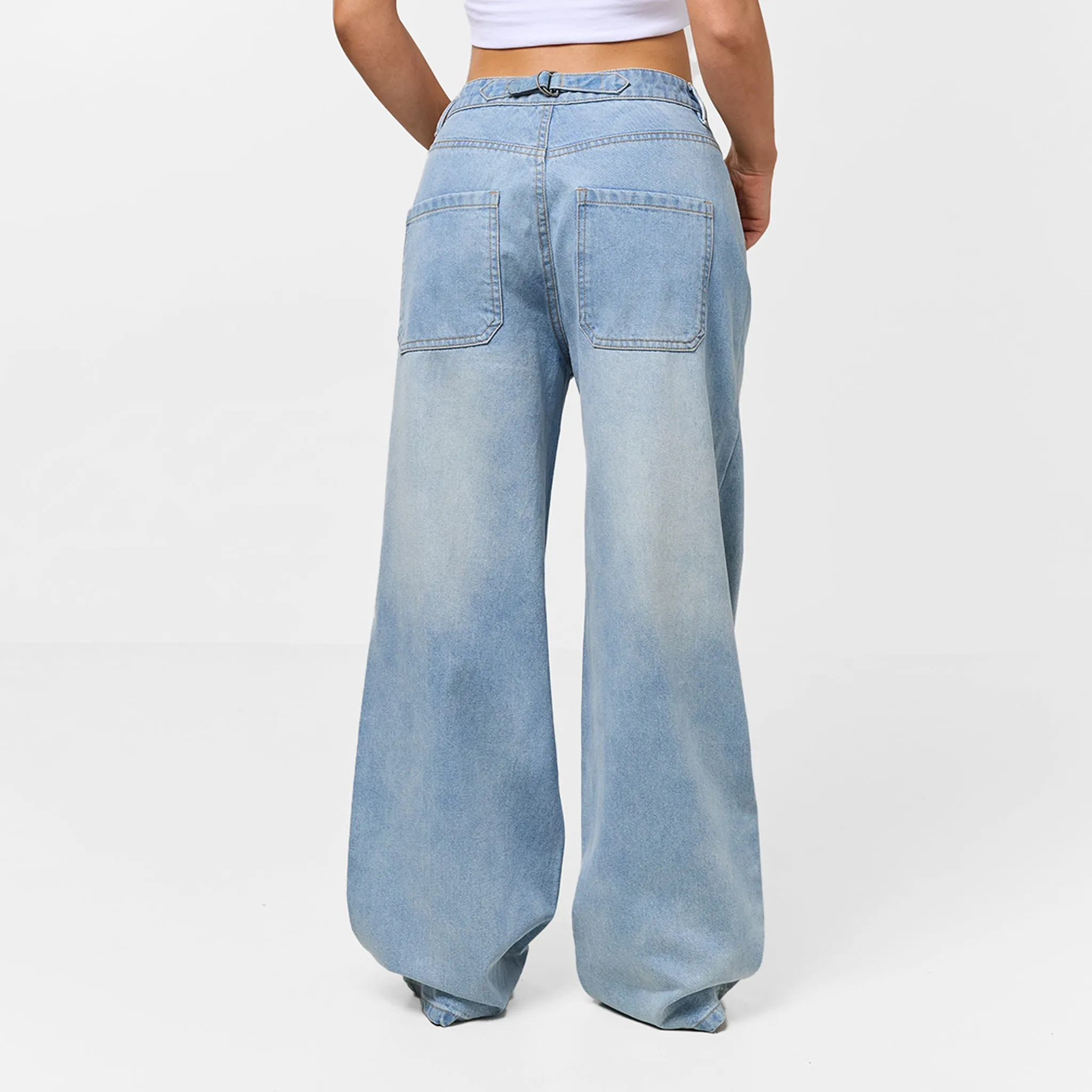 Relaxed Fit Denim Jeans | Light Blue Wash