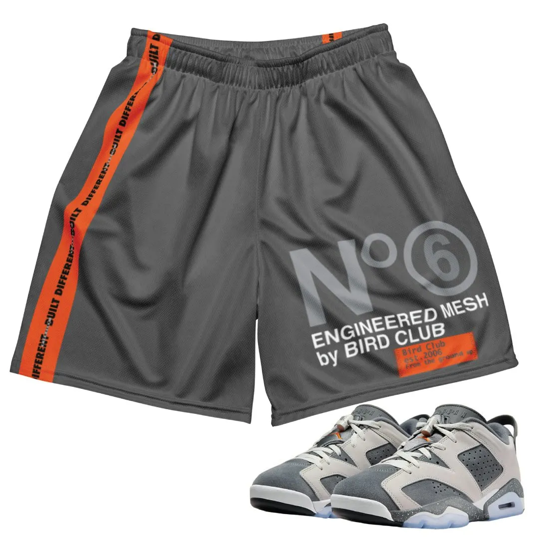 RETRO 6 LOW PSG "CEMENT GREY" MESH SHORTS