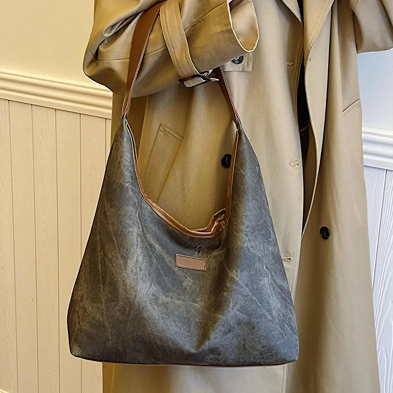 Shoulder Bag Soft PU Leather Top Handle Satchel Bag for Women Everyday Use