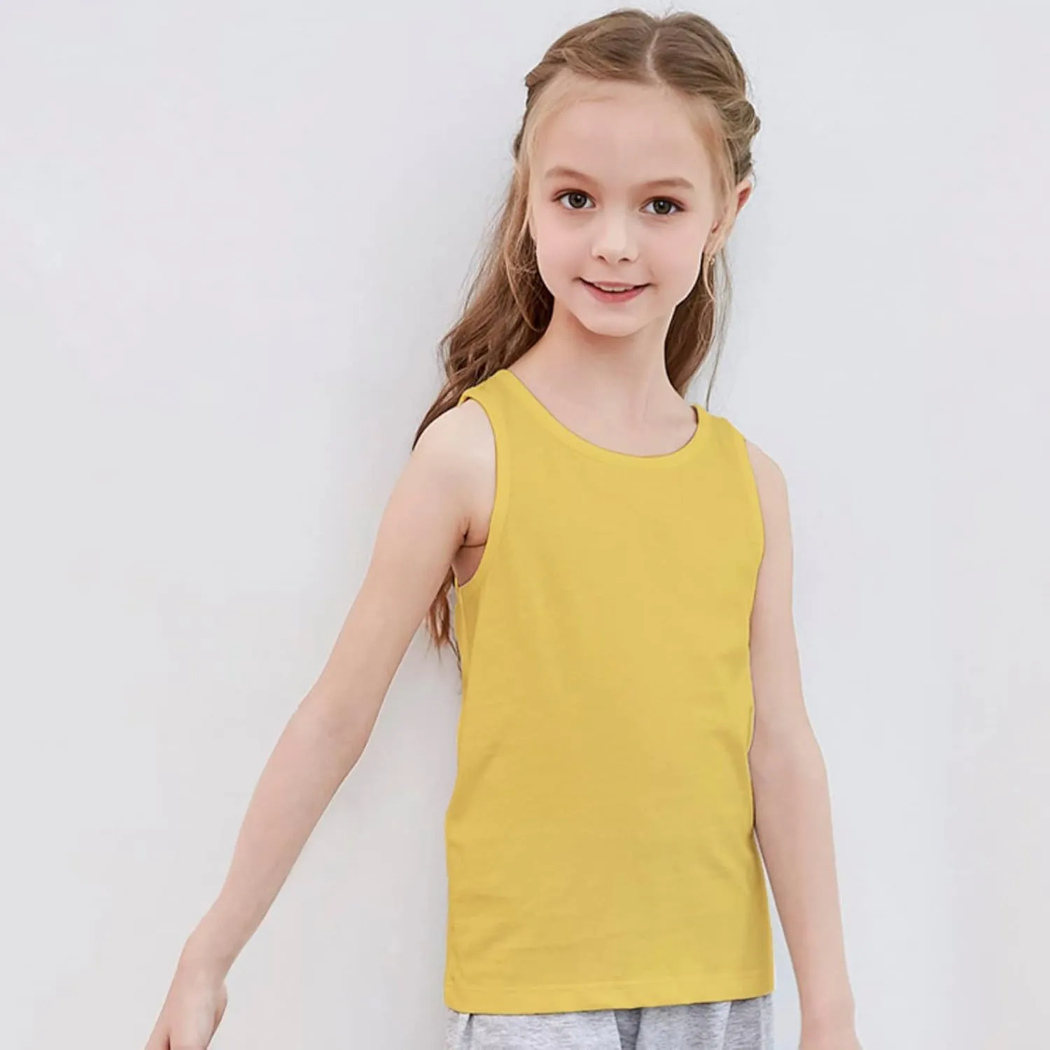 Soft Undershirt Tank Top Cotton Undershirt Sleeveless Shirts for Kids Girls Or Boys