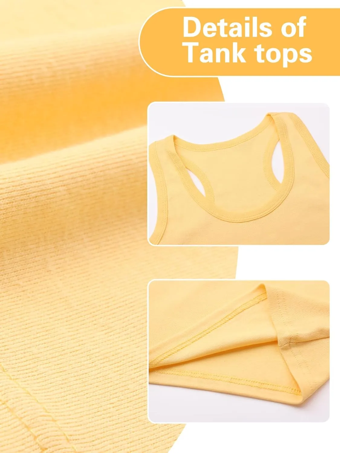 Soft Undershirt Tank Top Cotton Undershirt Sleeveless Shirts for Kids Girls Or Boys