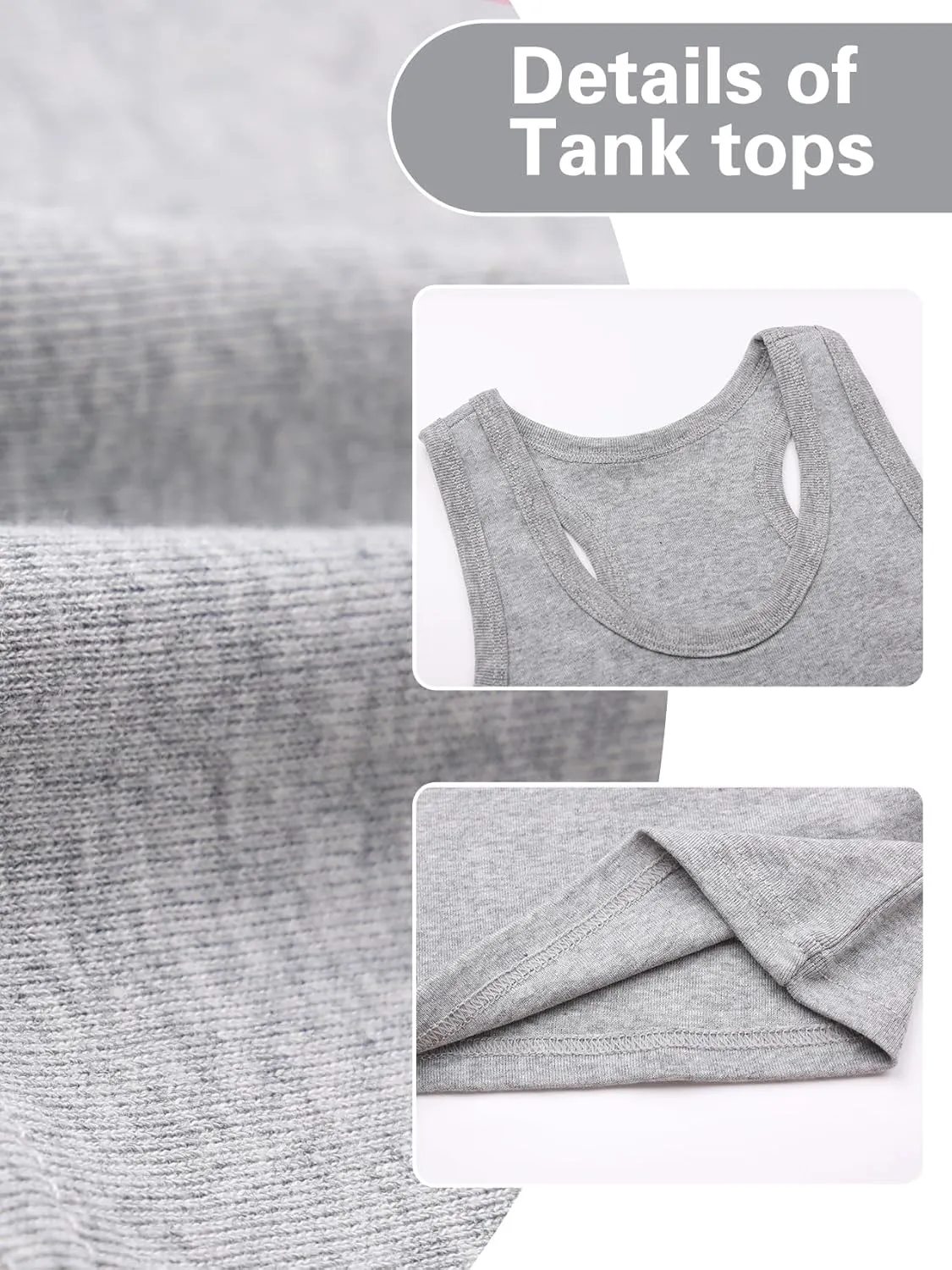 Soft Undershirt Tank Top Cotton Undershirt Sleeveless Shirts for Kids Girls Or Boys