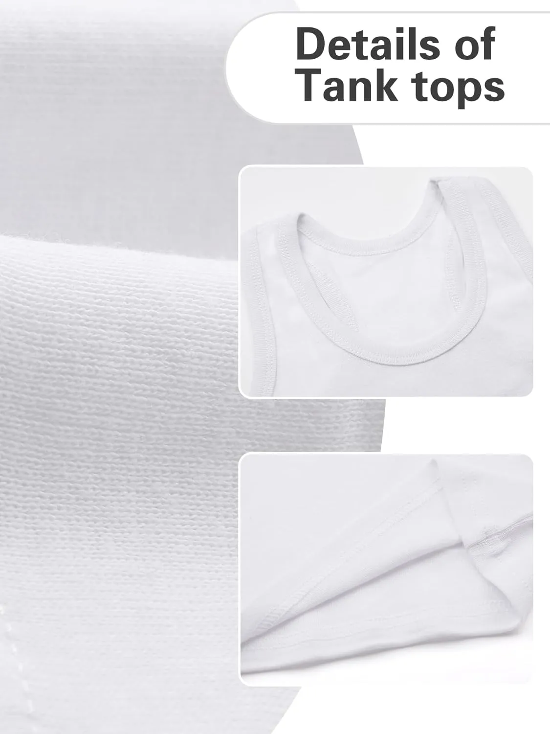 Soft Undershirt Tank Top Cotton Undershirt Sleeveless Shirts for Kids Girls Or Boys