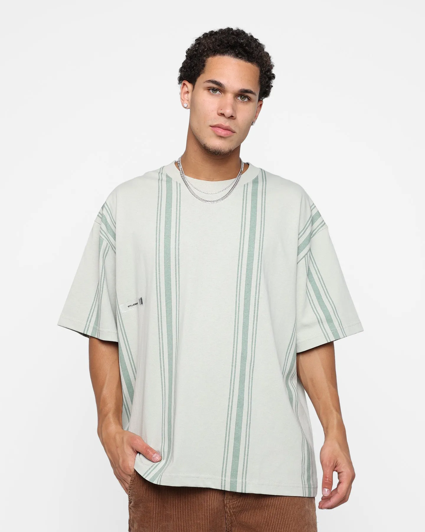 Students Golf Mullinax Knit Stripes T-Shirt Khaki