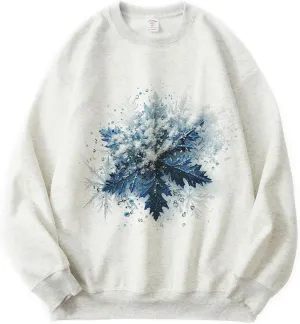 TeenFighter Loose fit Soft Velvet Lining Crewneck Graphic Sweatshirt for Women - Girls Fleece Lined Pullover Shirts