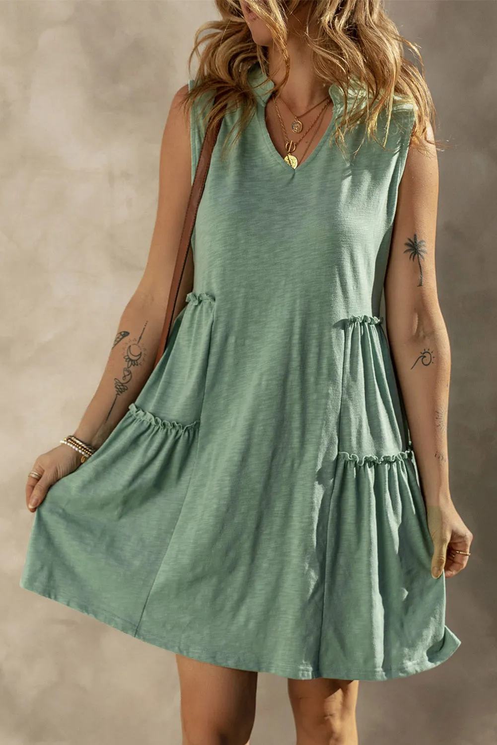 Tiered Flowy Sleeveless Dress