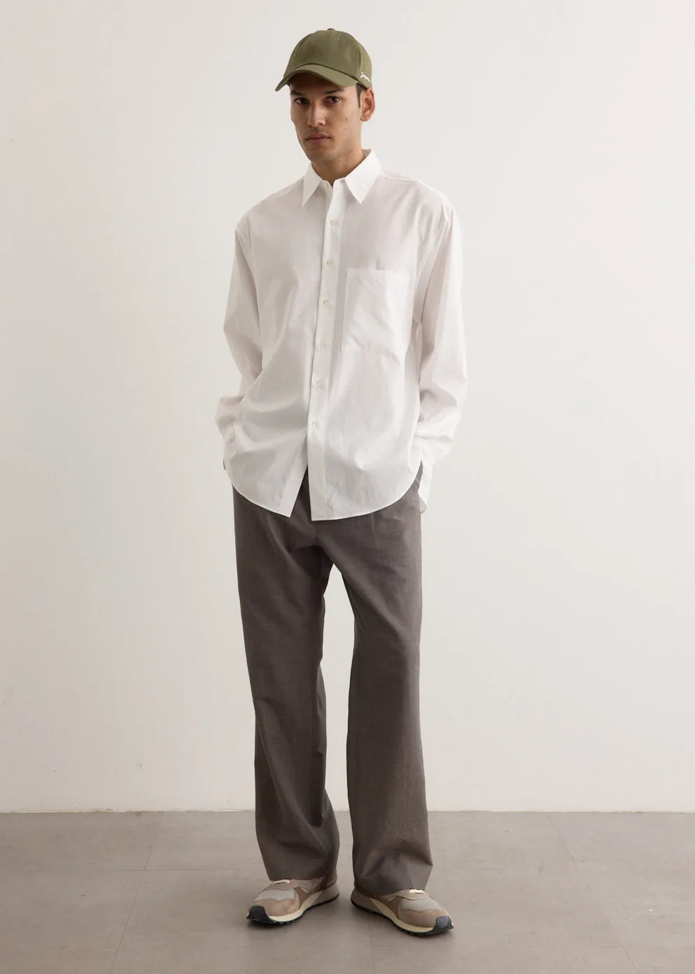 Tropical Wool Kid Mohair One-Tuck Slacks