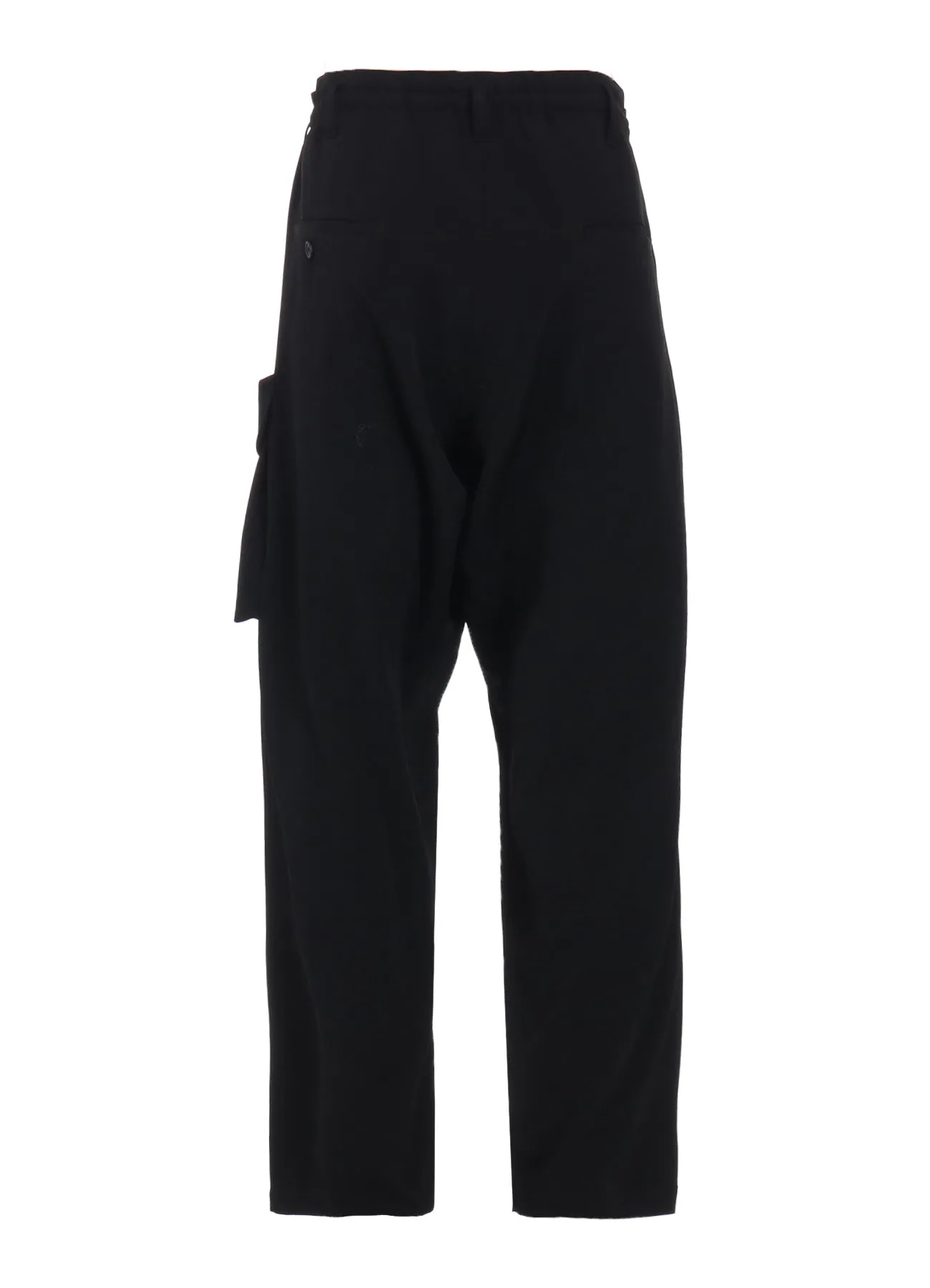 WASHER WOOL GABARDINE WAIST-STRING POCKET PANTS