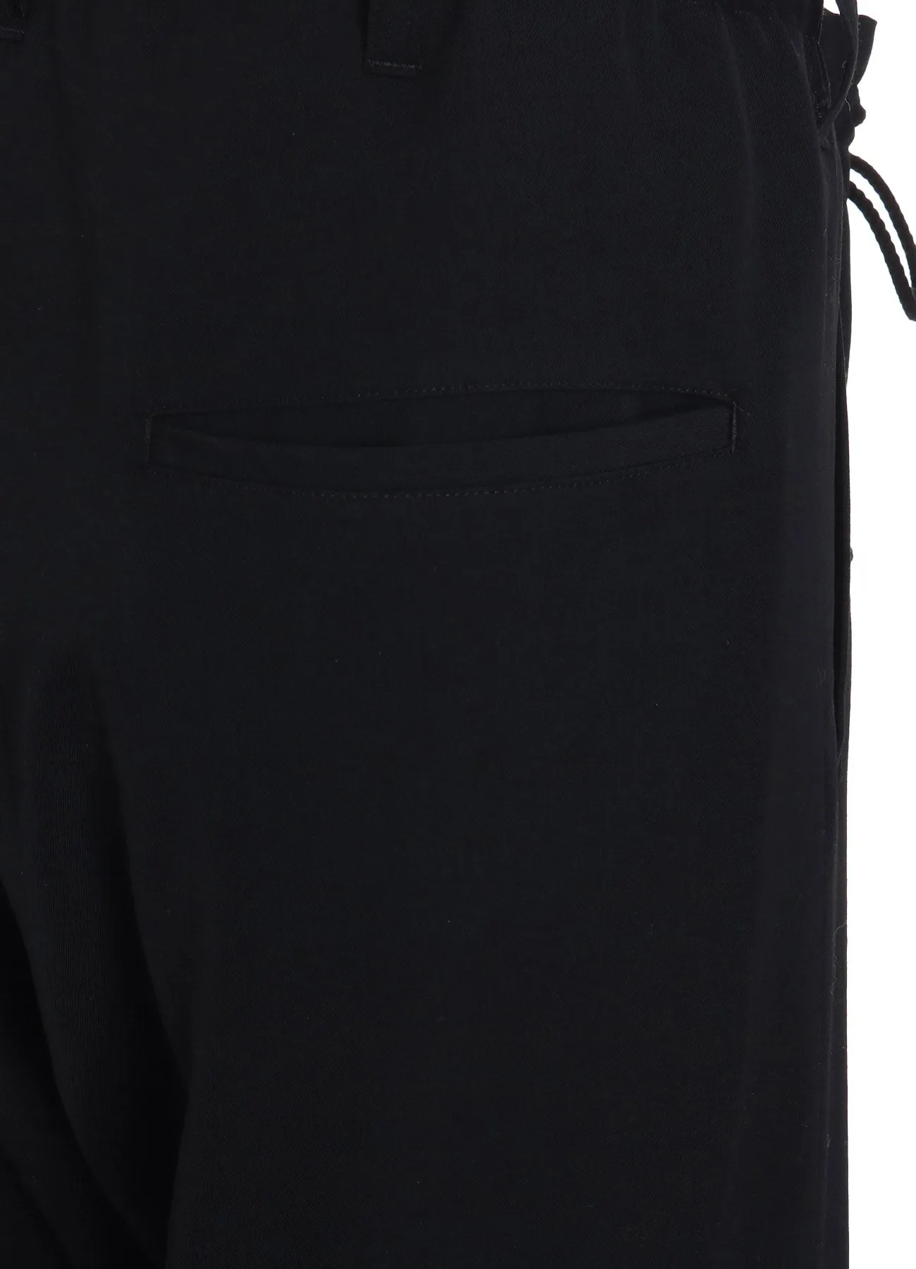 WASHER WOOL GABARDINE WAIST-STRING POCKET PANTS