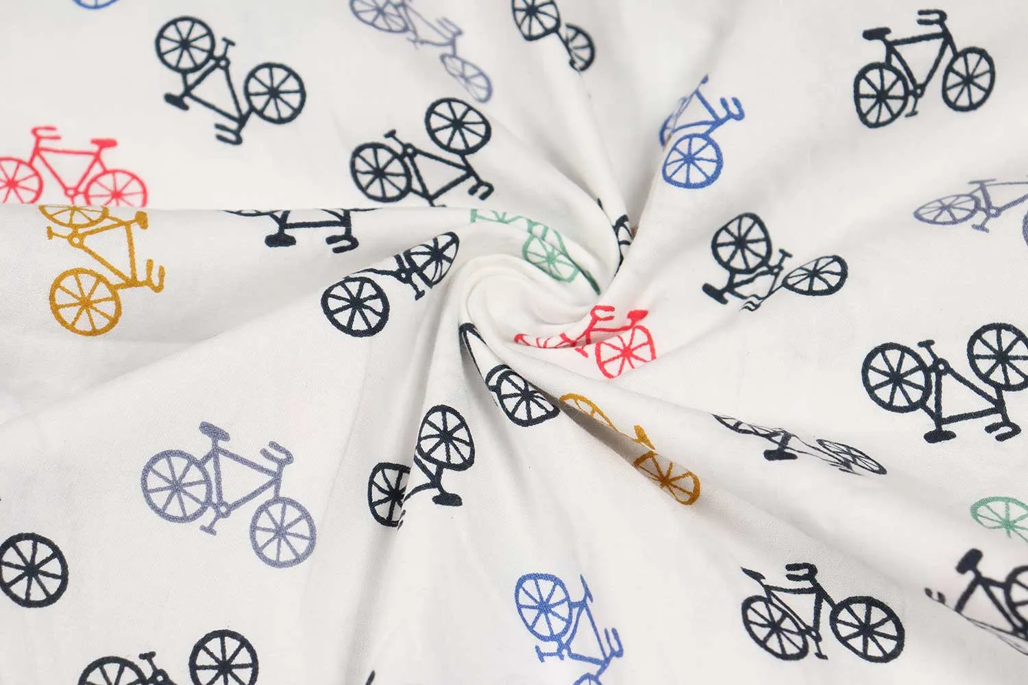 White Printed Cotton Poplin Fabric