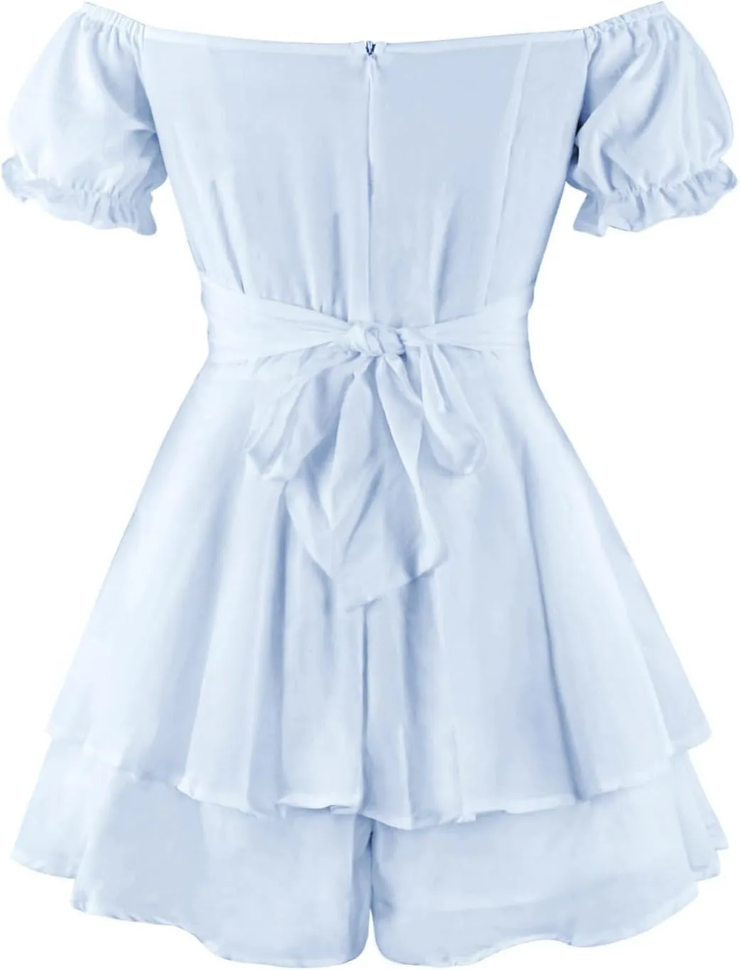 Women Off The Shoulder Mini Dresses Sexy Strapless Ruffle Hem Flowy Sundress Hawaiian Beach Vacation Dresses Fairy Dresses