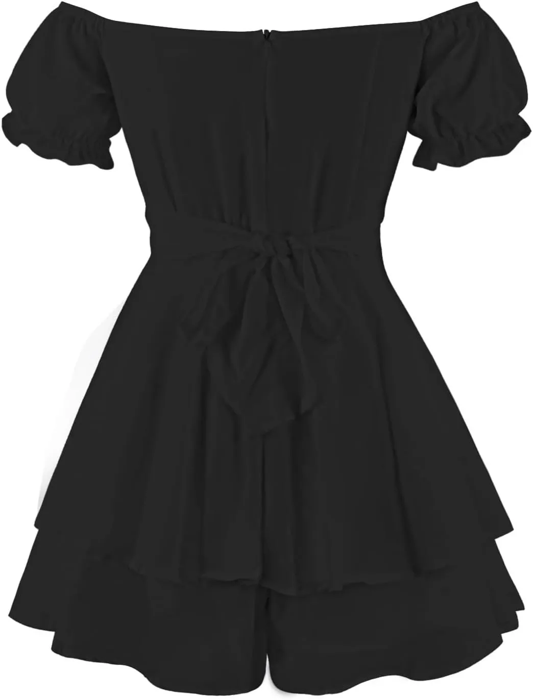 Women Off The Shoulder Mini Dresses Sexy Strapless Ruffle Hem Flowy Sundress Hawaiian Beach Vacation Dresses Fairy Dresses