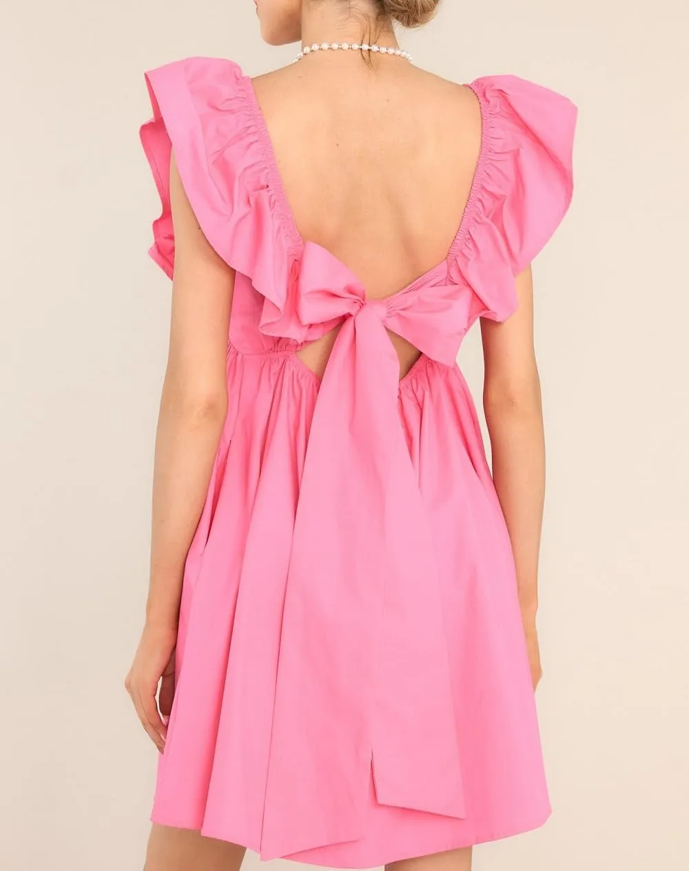 Women Y2K Bow Babydoll Mini Dress Spaghetti Strap Ruffle Sundress Flowy Sling Dress Graphic Going Out Dresses