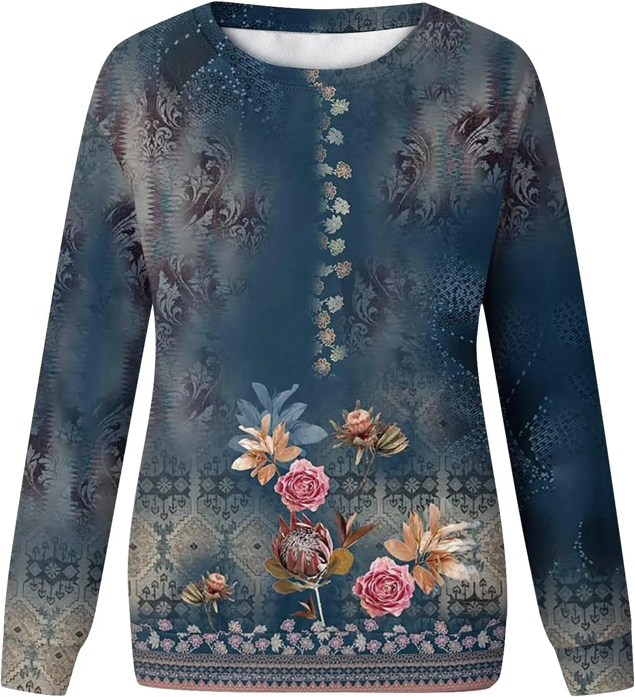Womens Oversize Sweatshirt Casual Crew Neck Sweatshirt Loose Soft Long Sleeve Pullover Tops Fall 2024