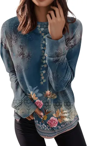Womens Oversize Sweatshirt Casual Crew Neck Sweatshirt Loose Soft Long Sleeve Pullover Tops Fall 2024