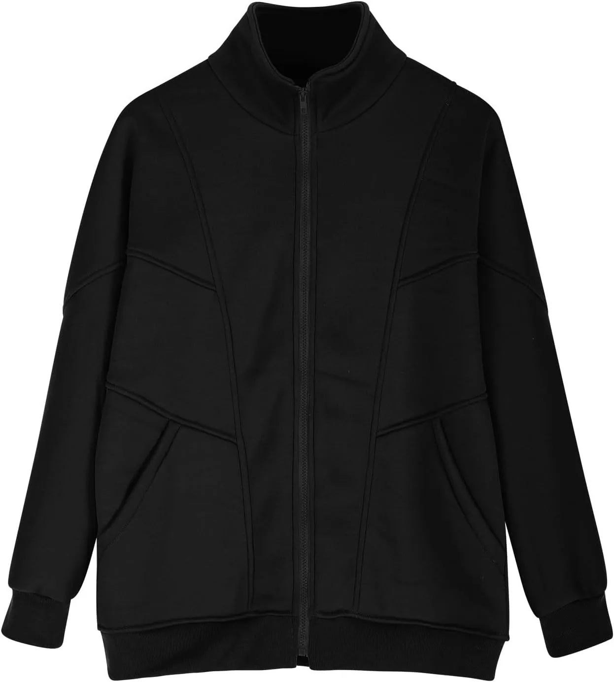 Womens Oversized Sweatshirts Jacket Zip Up Long Sleeve Fleece Y2K Jacket Pockets 2024 Fall Outfits Fashion Clothes