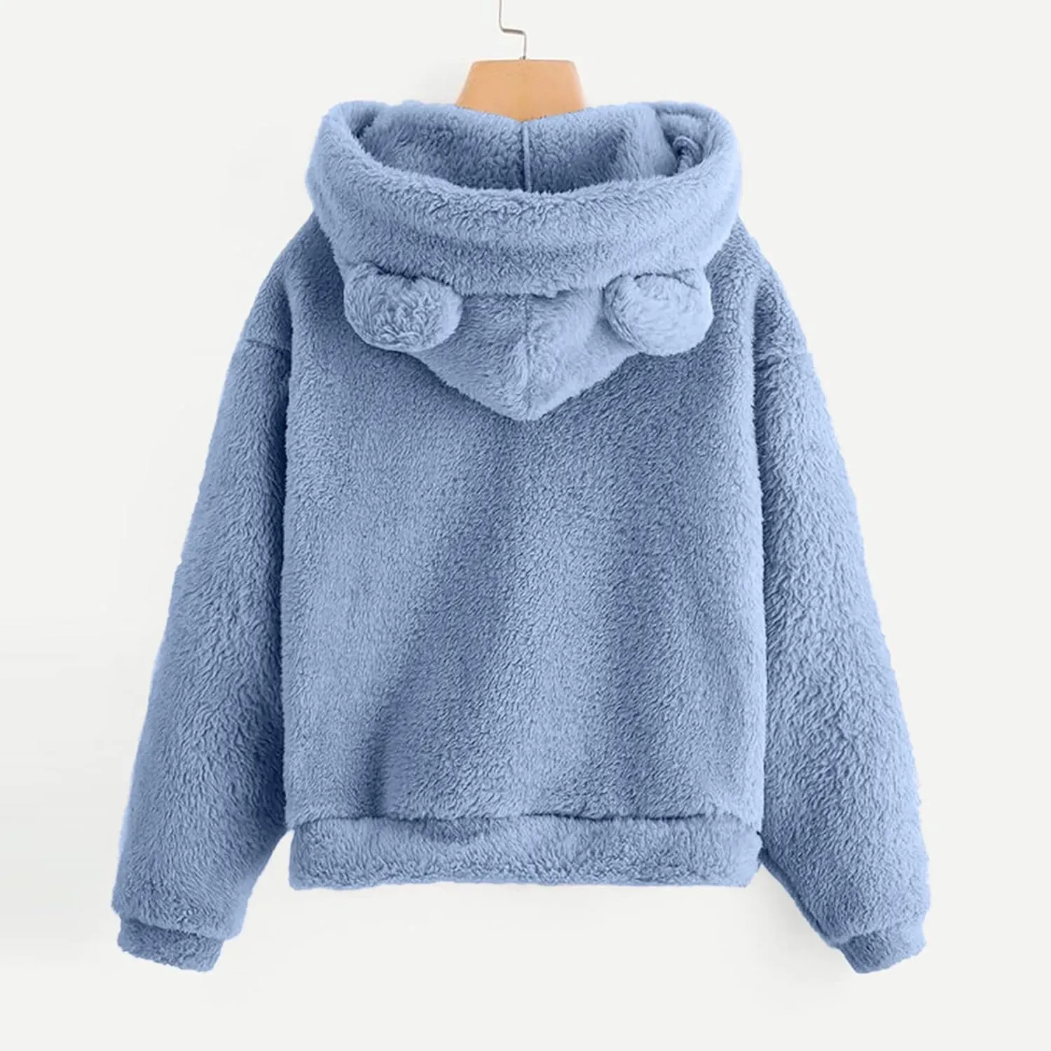 Womens Velvet Long Sleeve Sweatshirt Cute Hoodie Loose Baggy Shirts Funny Soft Comfy Fall Winter Outfits