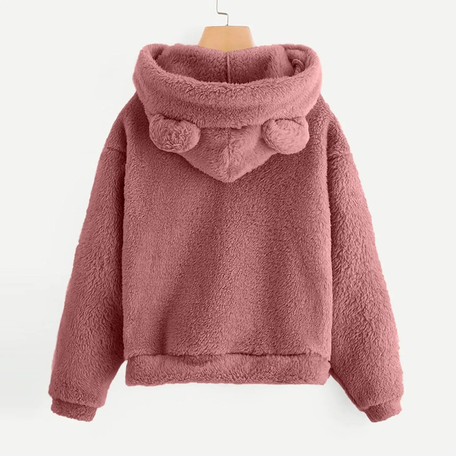 Womens Velvet Long Sleeve Sweatshirt Cute Hoodie Loose Baggy Shirts Funny Soft Comfy Fall Winter Outfits