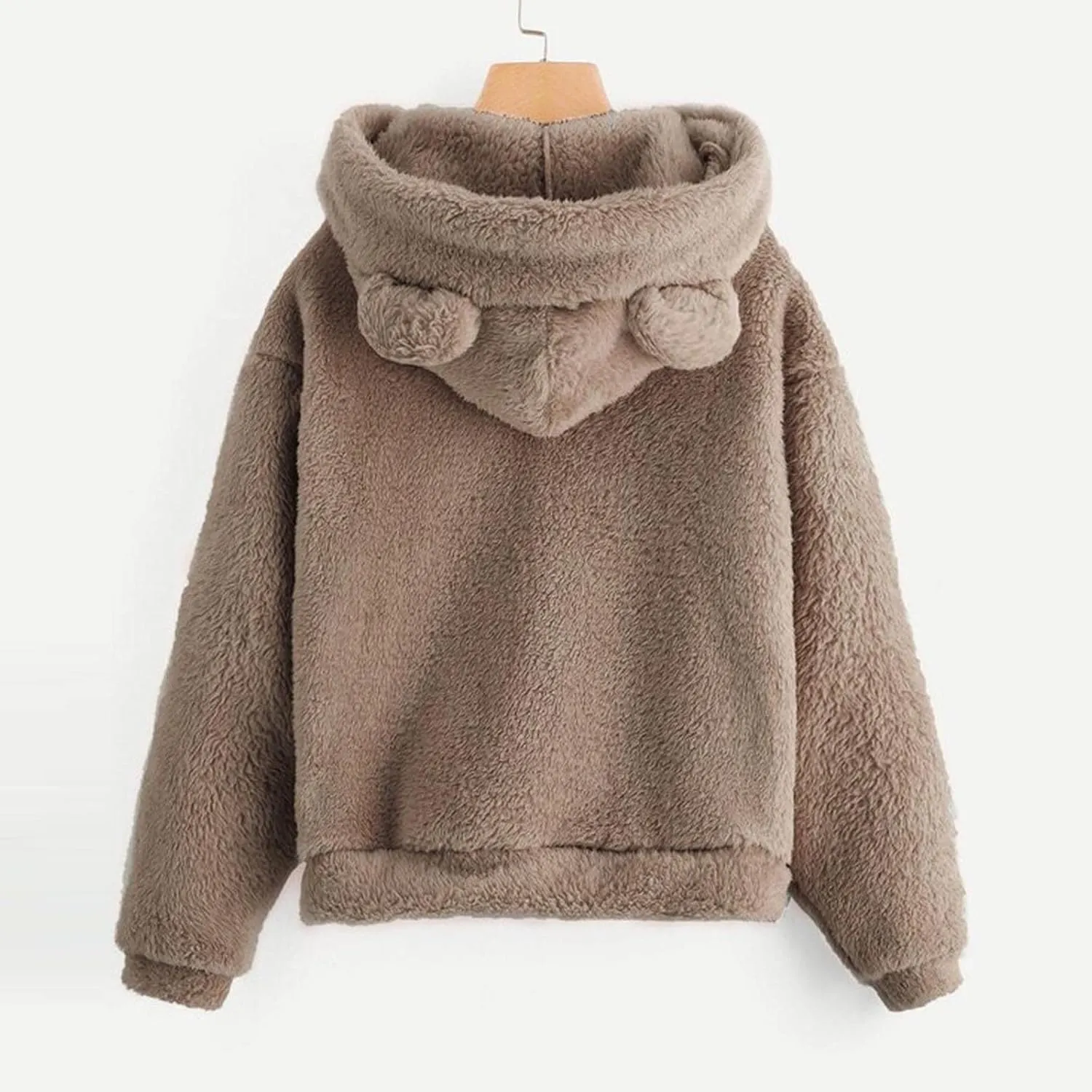 Womens Velvet Long Sleeve Sweatshirt Cute Hoodie Loose Baggy Shirts Funny Soft Comfy Fall Winter Outfits
