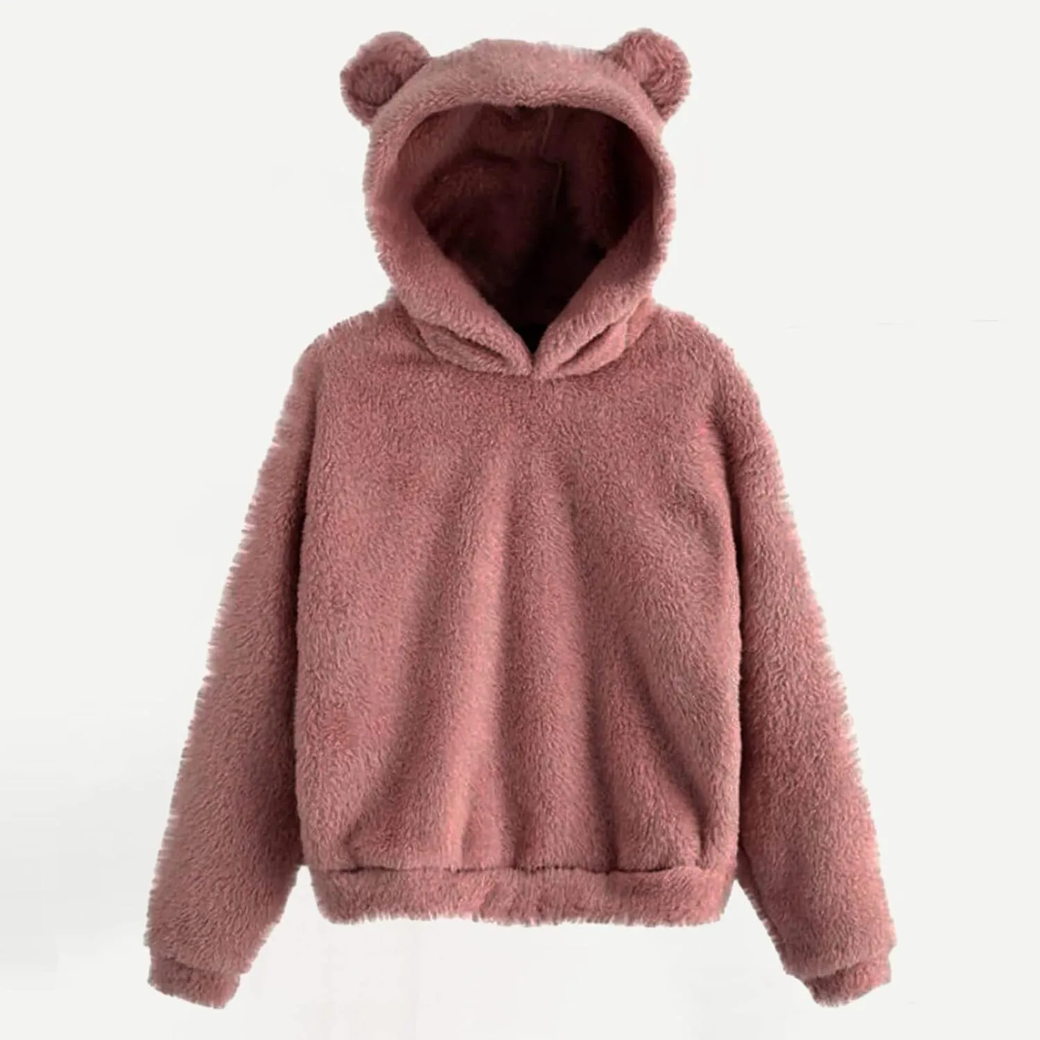 Womens Velvet Long Sleeve Sweatshirt Cute Hoodie Loose Baggy Shirts Funny Soft Comfy Fall Winter Outfits