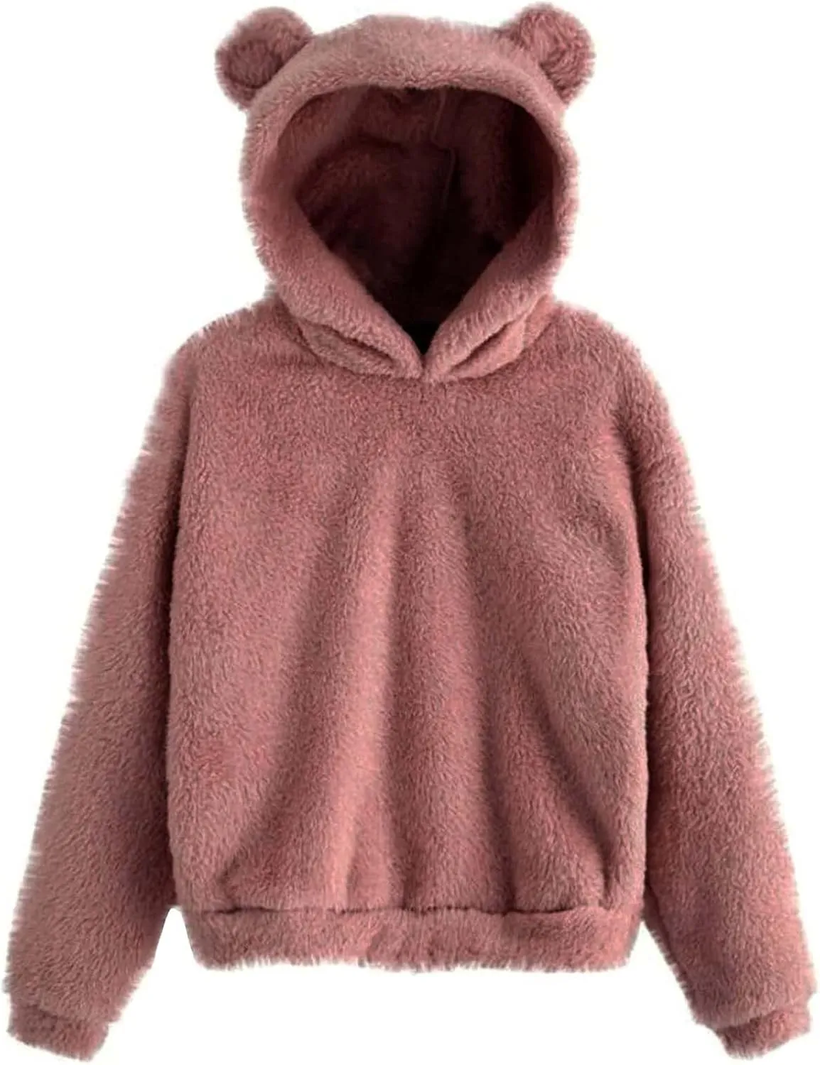 Womens Velvet Long Sleeve Sweatshirt Cute Hoodie Loose Baggy Shirts Funny Soft Comfy Fall Winter Outfits