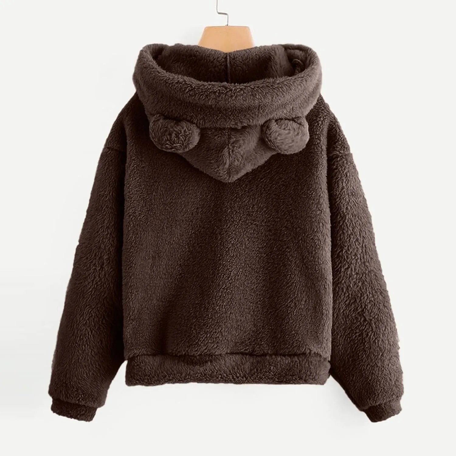 Womens Velvet Long Sleeve Sweatshirt Cute Hoodie Loose Baggy Shirts Funny Soft Comfy Fall Winter Outfits