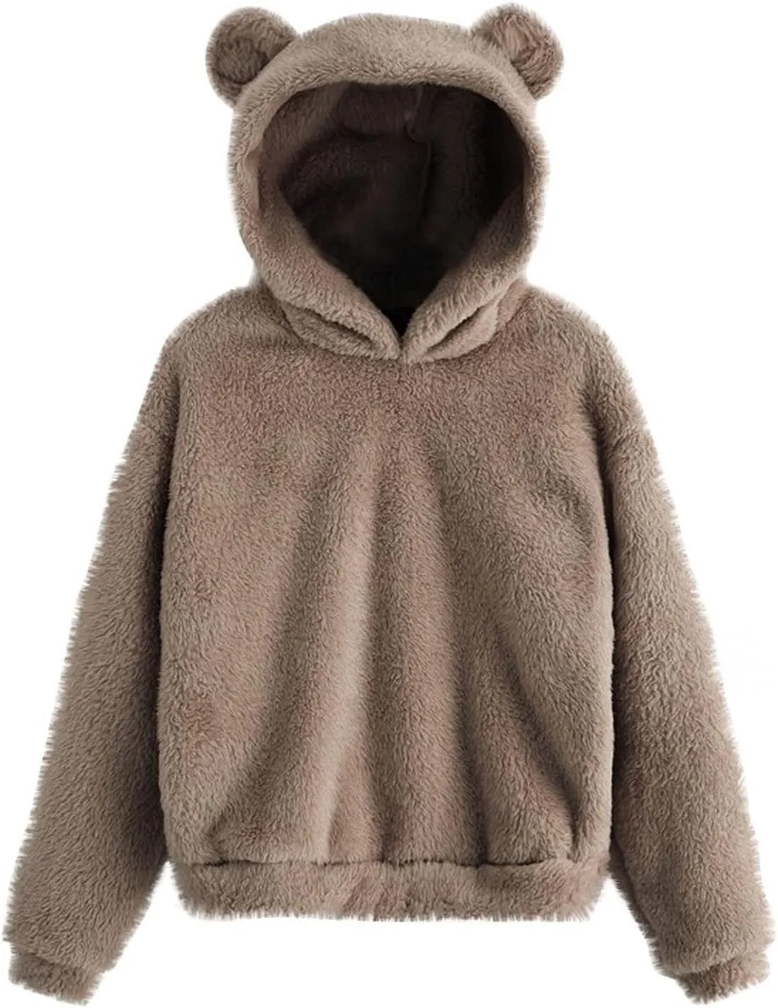 Womens Velvet Long Sleeve Sweatshirt Cute Hoodie Loose Baggy Shirts Funny Soft Comfy Fall Winter Outfits