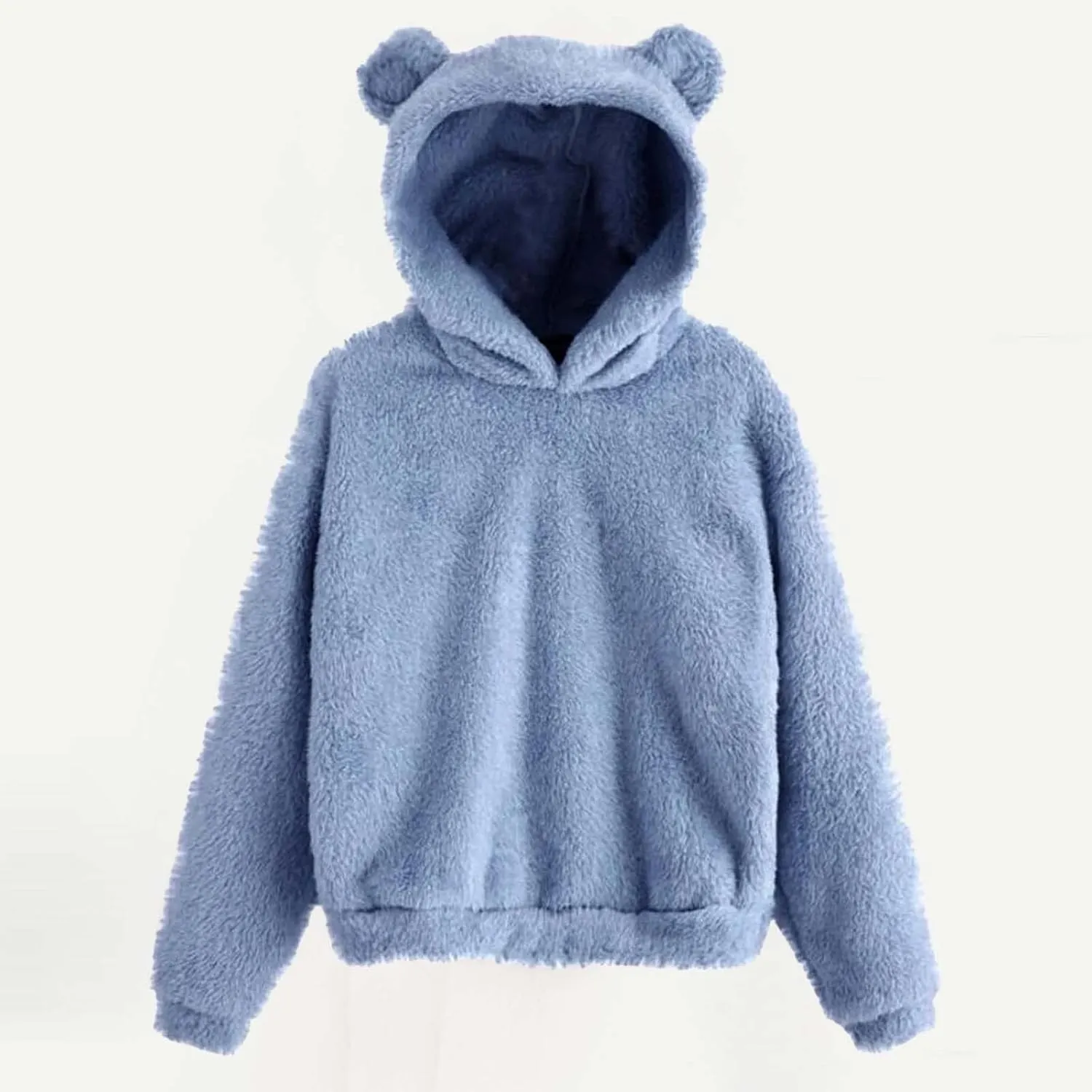 Womens Velvet Long Sleeve Sweatshirt Cute Hoodie Loose Baggy Shirts Funny Soft Comfy Fall Winter Outfits