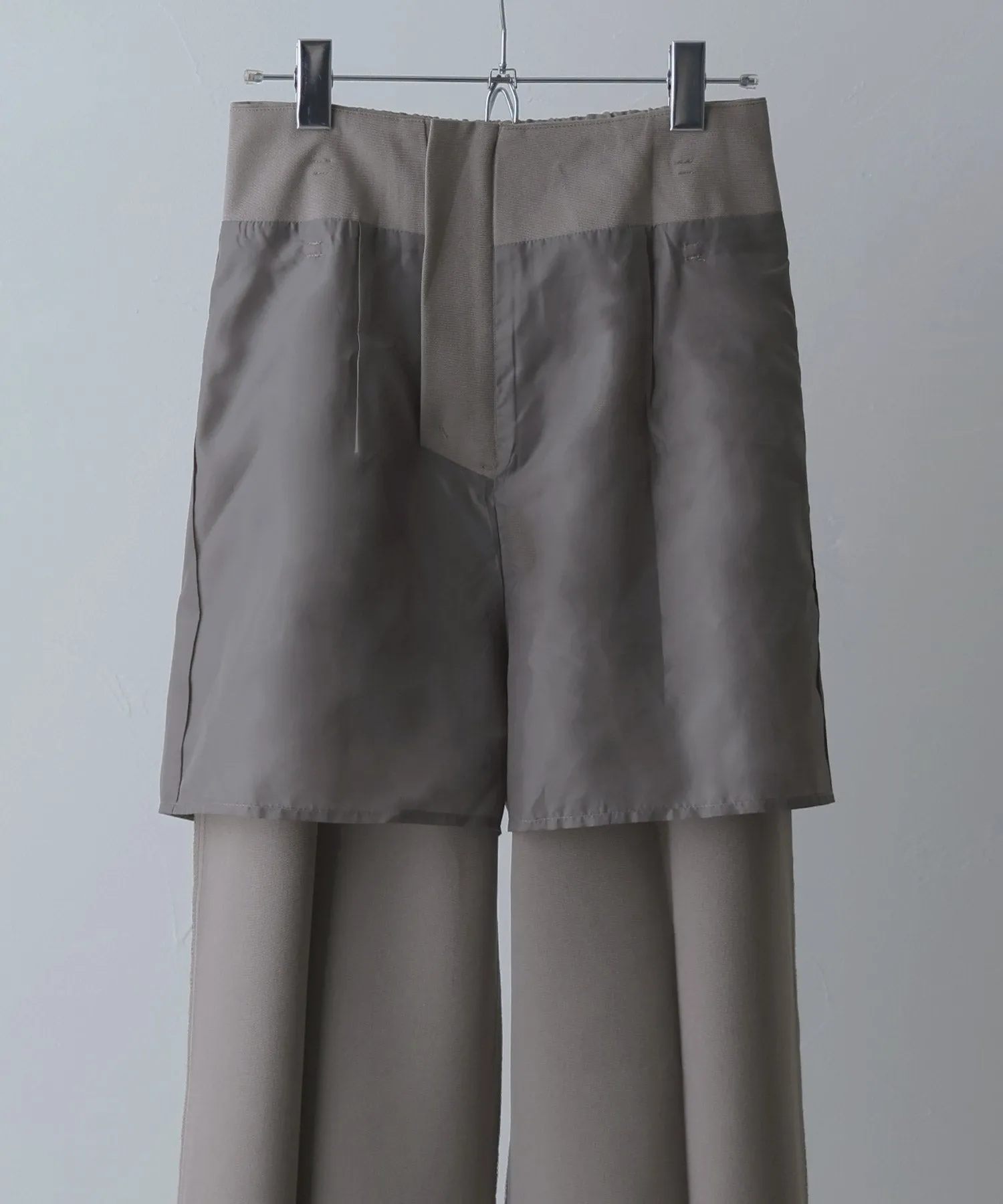 Wool like wide slacks pants