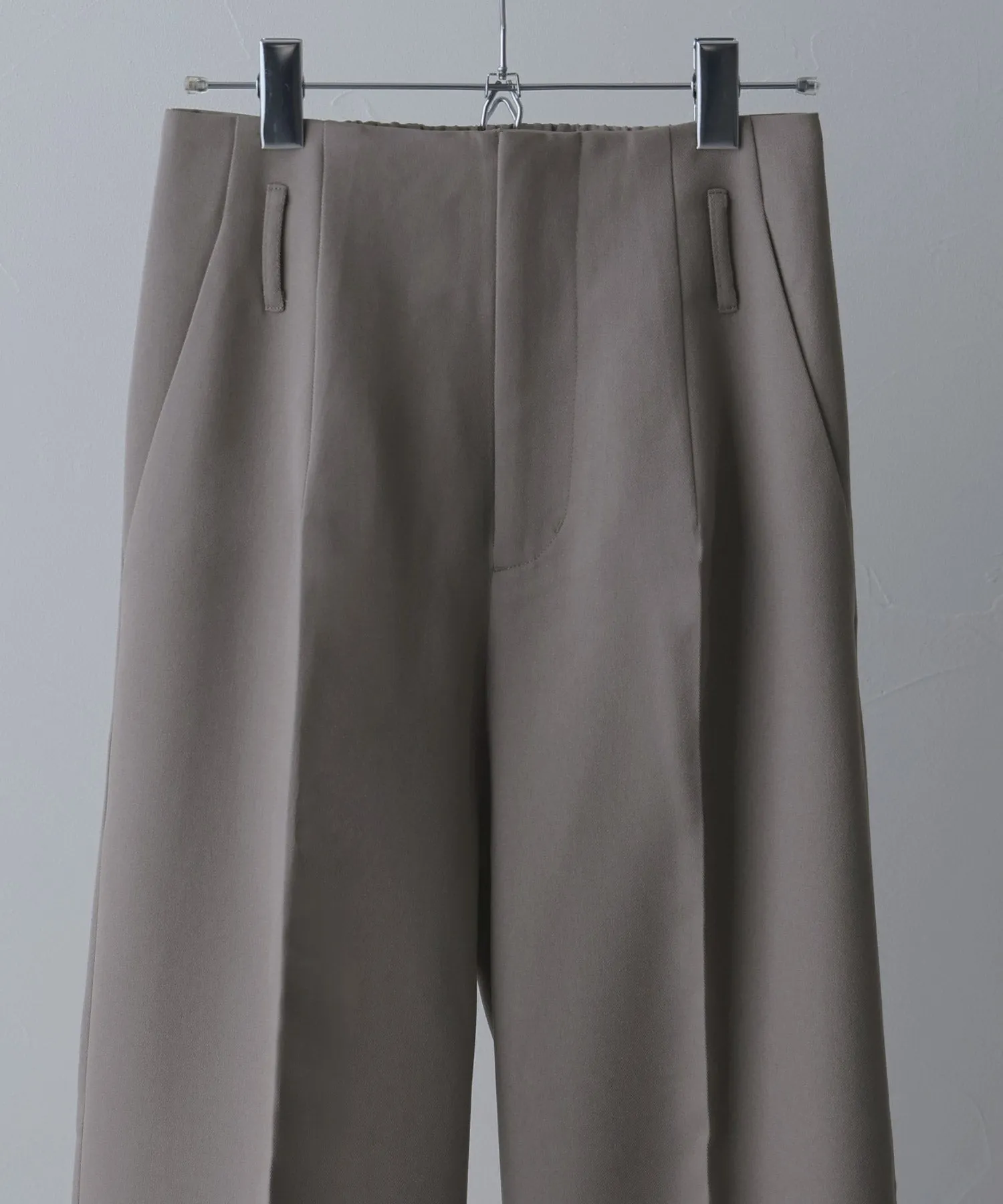 Wool like wide slacks pants