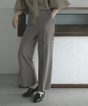 Wool like wide slacks pants