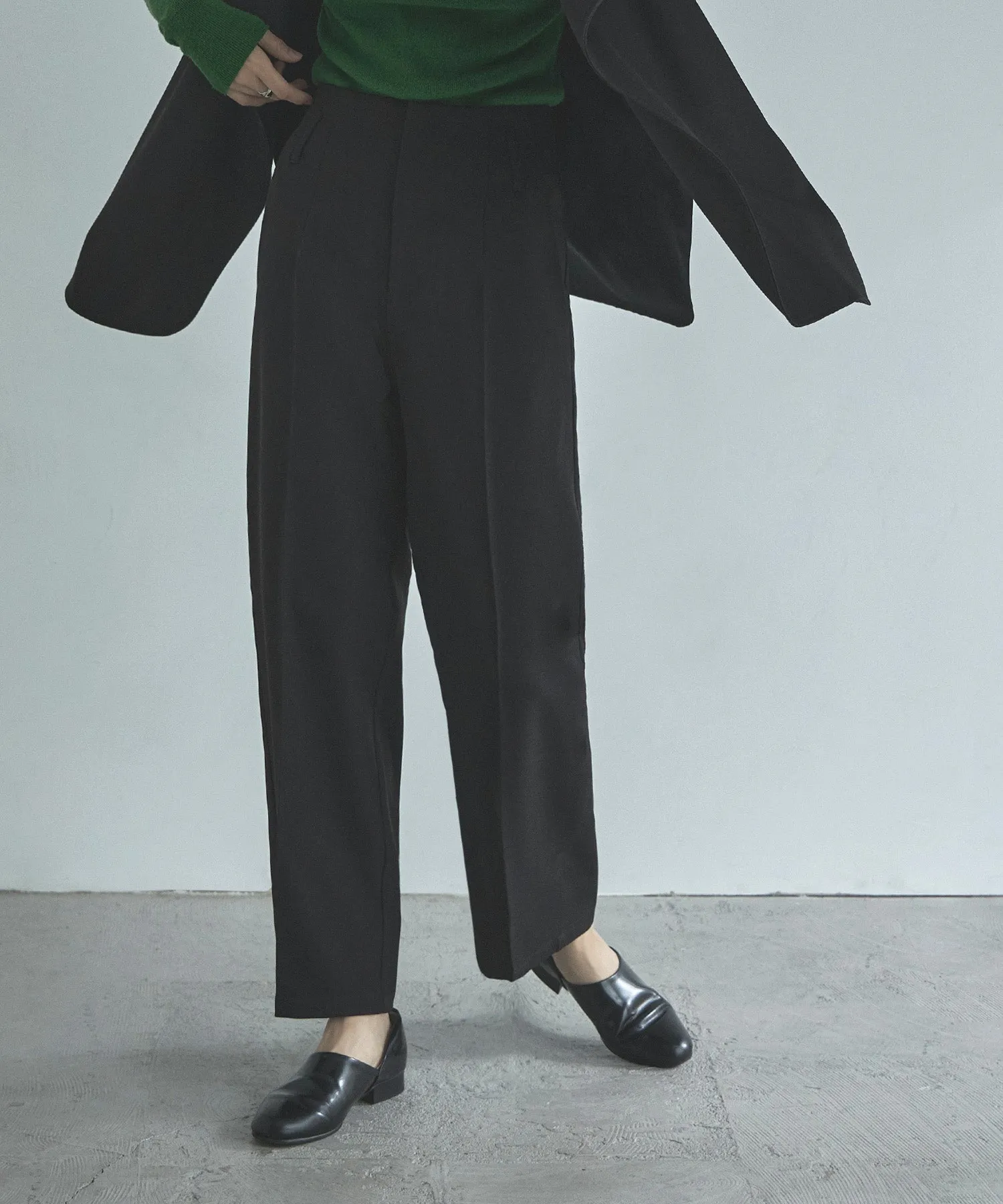 Wool like wide slacks pants