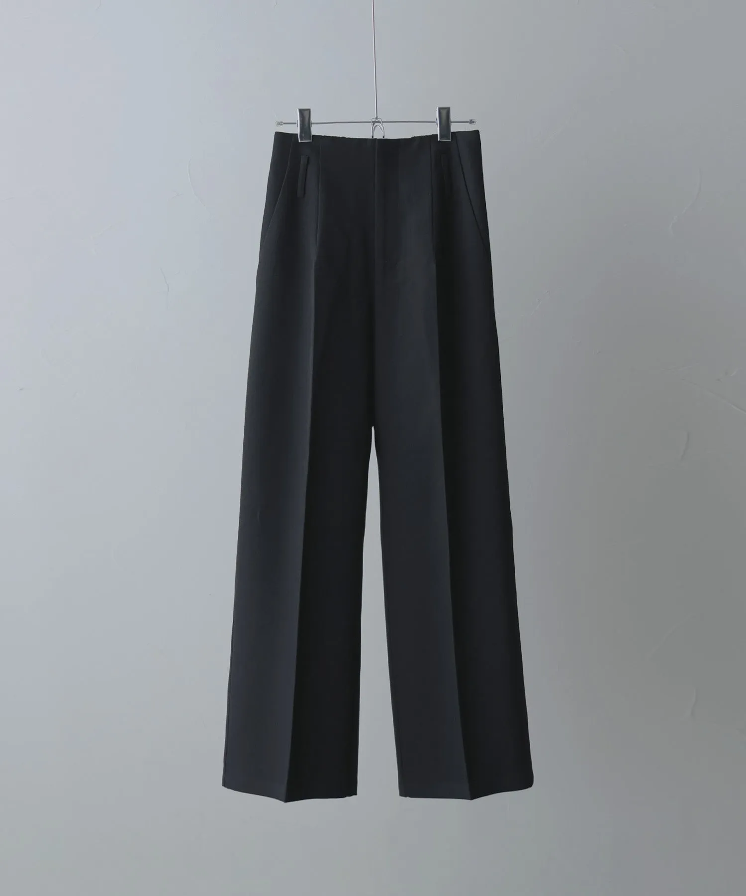 Wool like wide slacks pants