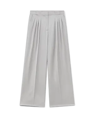 Wool Triple Pleat Tailored Trousers