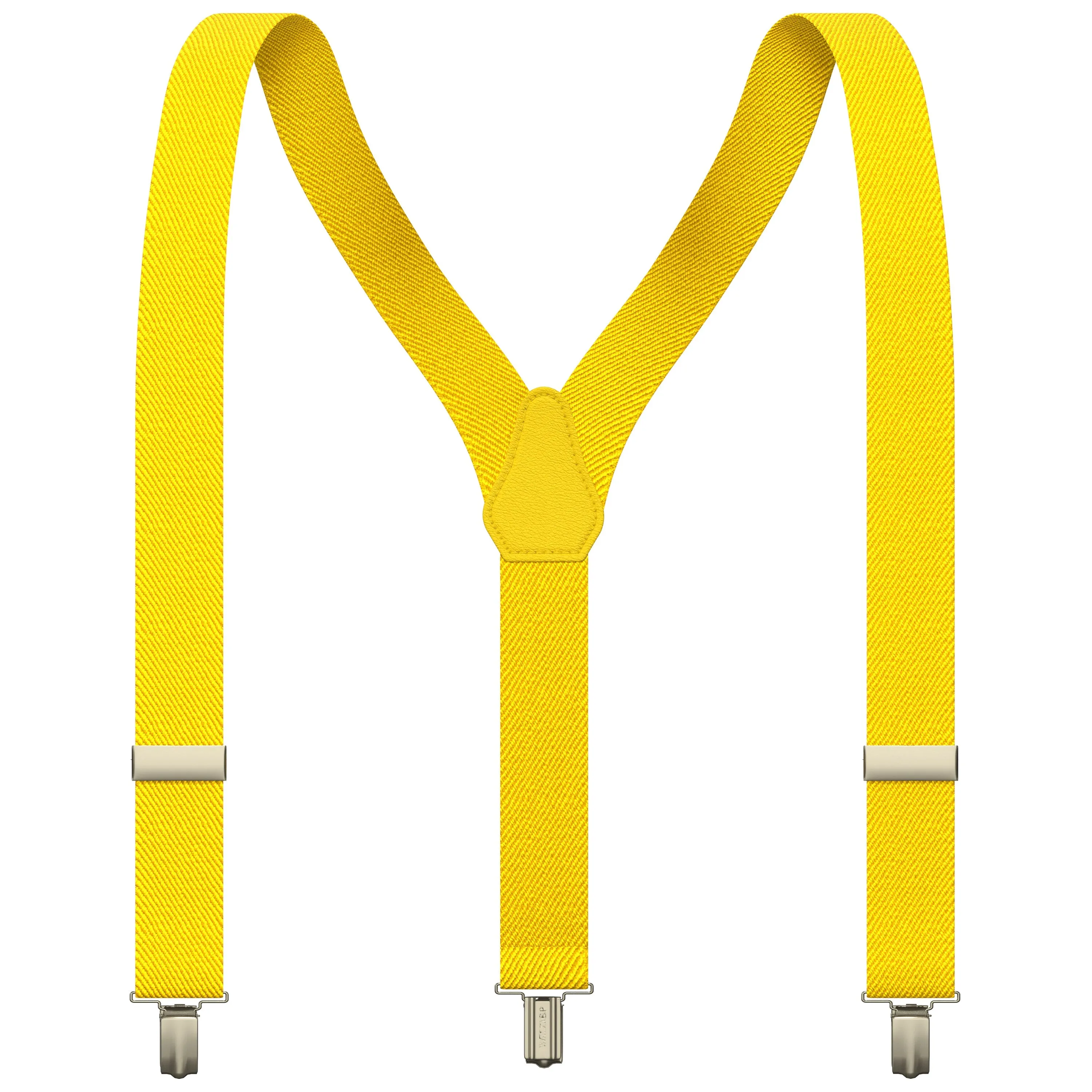 Yellow Slim Suspenders for Men & Women Boys & Girls Y-back Shape 1 inch wide