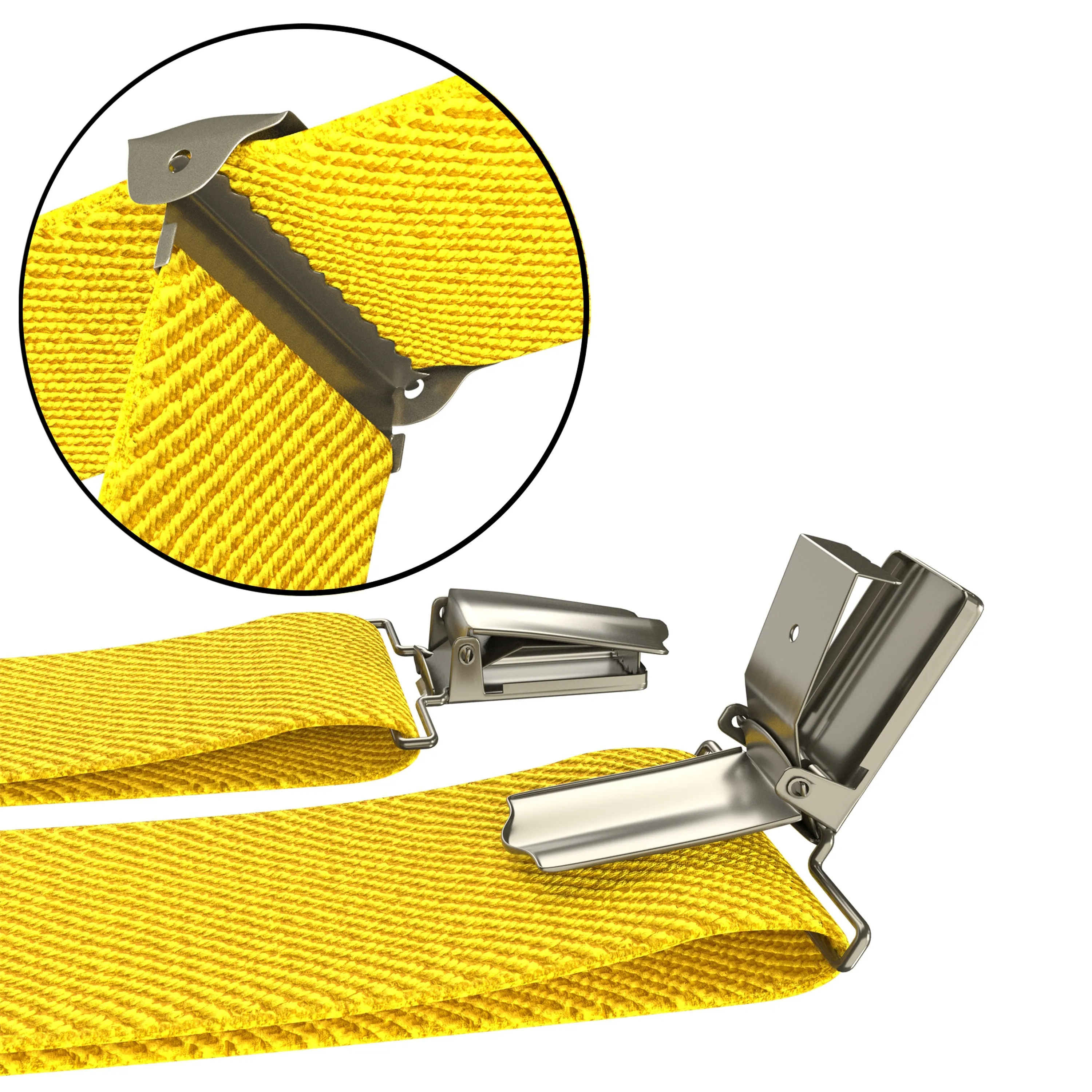Yellow Slim Suspenders for Men & Women Boys & Girls Y-back Shape 1 inch wide