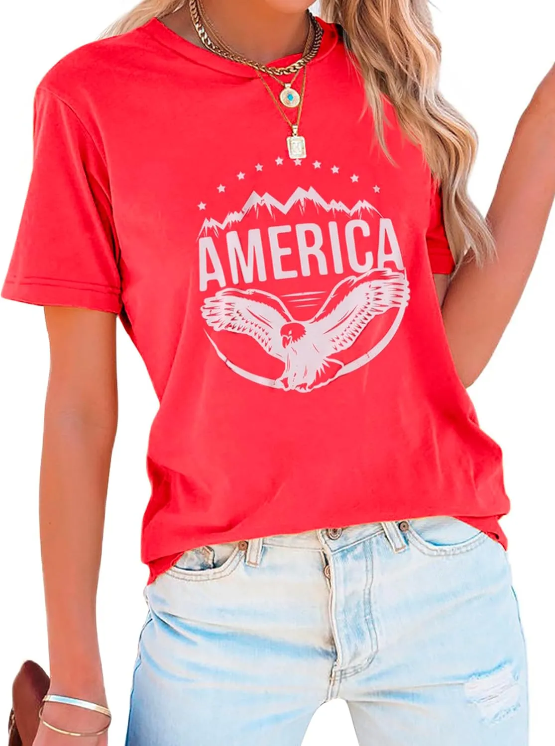 Zeagoo Flag Shirts Short Sleeve Patriotic Shirt 4th of July Tee