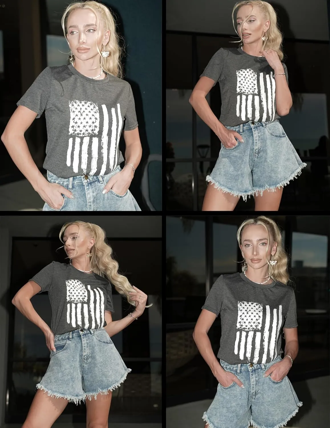 Zeagoo Flag Shirts Short Sleeve Patriotic Shirt 4th of July Tee