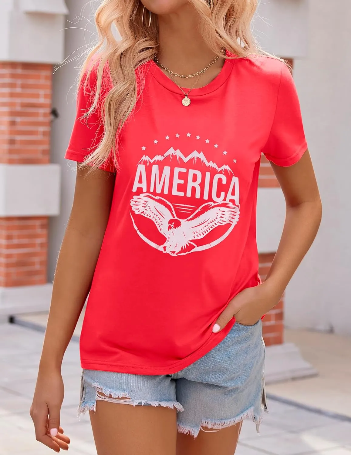 Zeagoo Flag Shirts Short Sleeve Patriotic Shirt 4th of July Tee