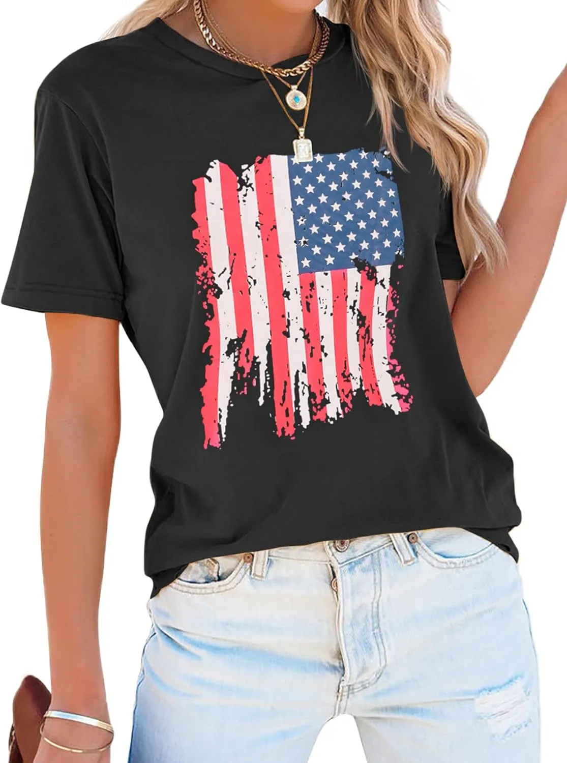 Zeagoo Flag Shirts Short Sleeve Patriotic Shirt 4th of July Tee