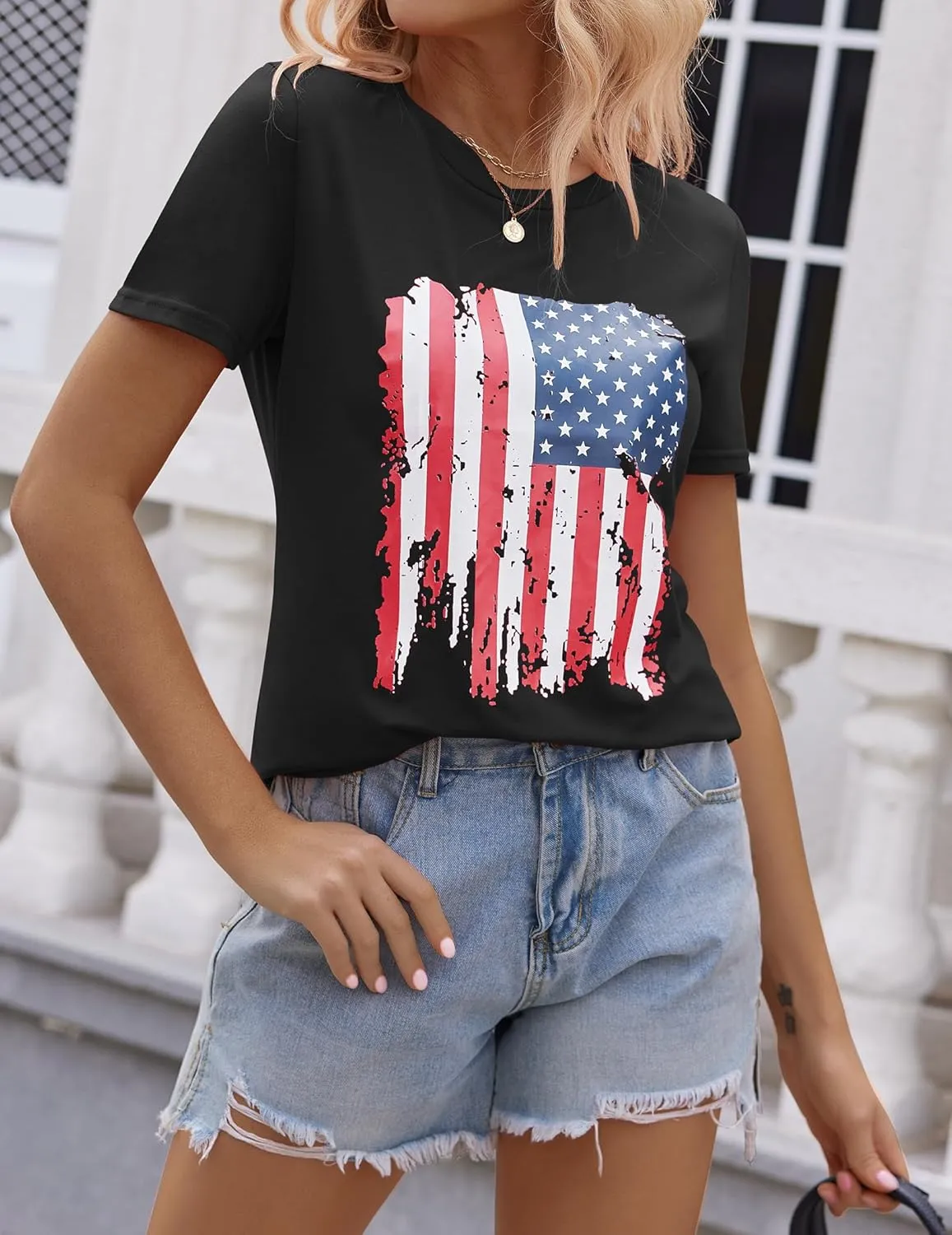 Zeagoo Flag Shirts Short Sleeve Patriotic Shirt 4th of July Tee