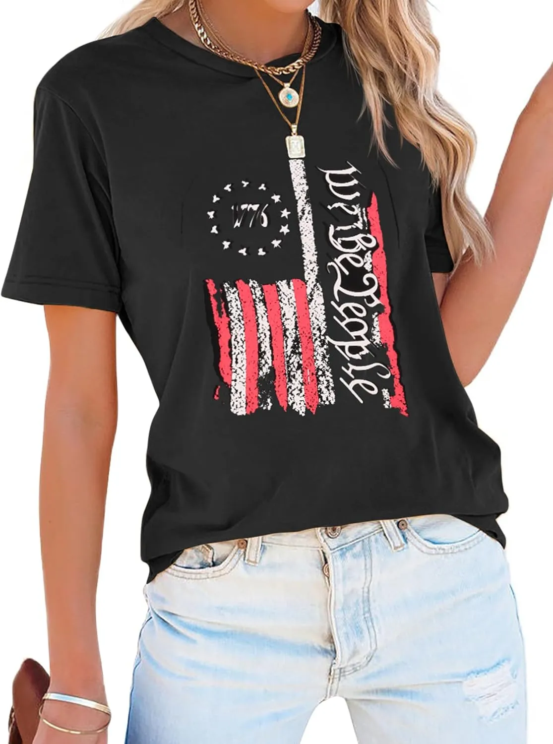Zeagoo Flag Shirts Short Sleeve Patriotic Shirt 4th of July Tee