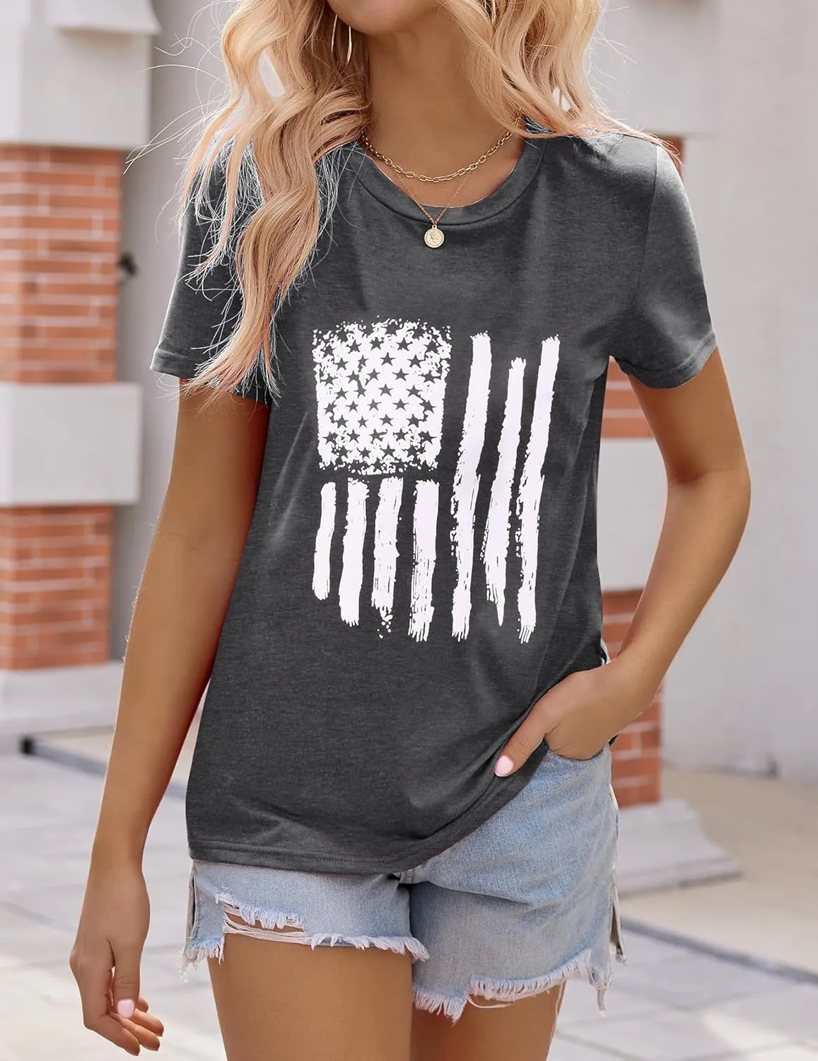 Zeagoo Flag Shirts Short Sleeve Patriotic Shirt 4th of July Tee