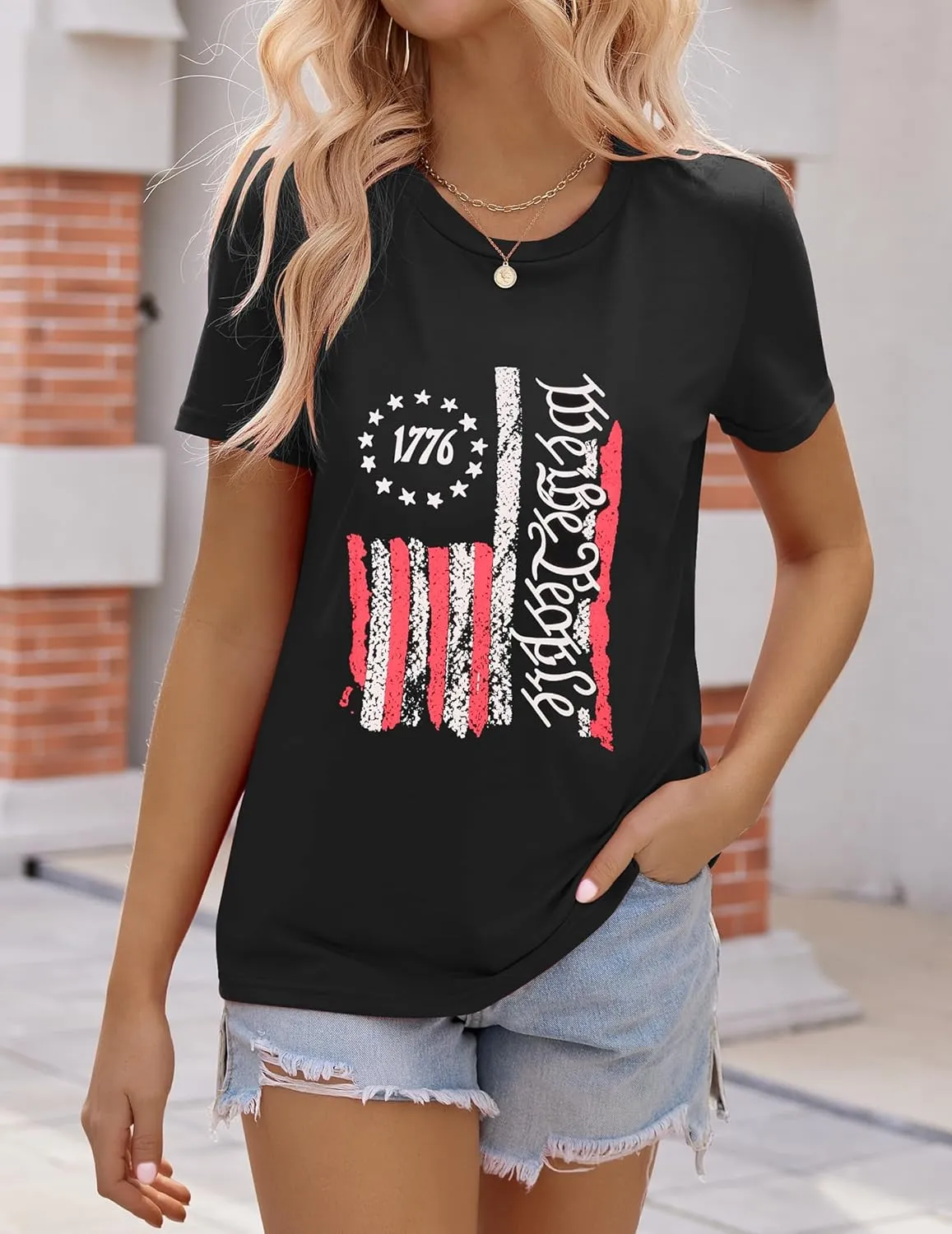 Zeagoo Flag Shirts Short Sleeve Patriotic Shirt 4th of July Tee