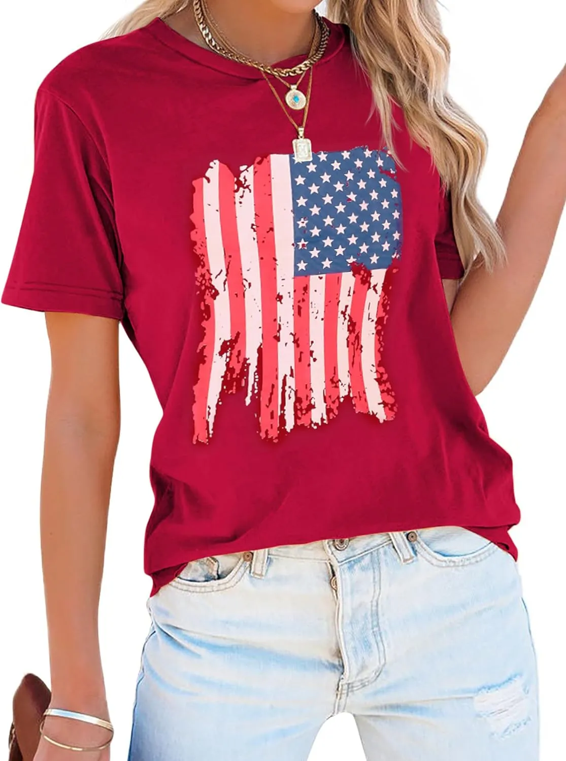 Zeagoo Flag Shirts Short Sleeve Patriotic Shirt 4th of July Tee