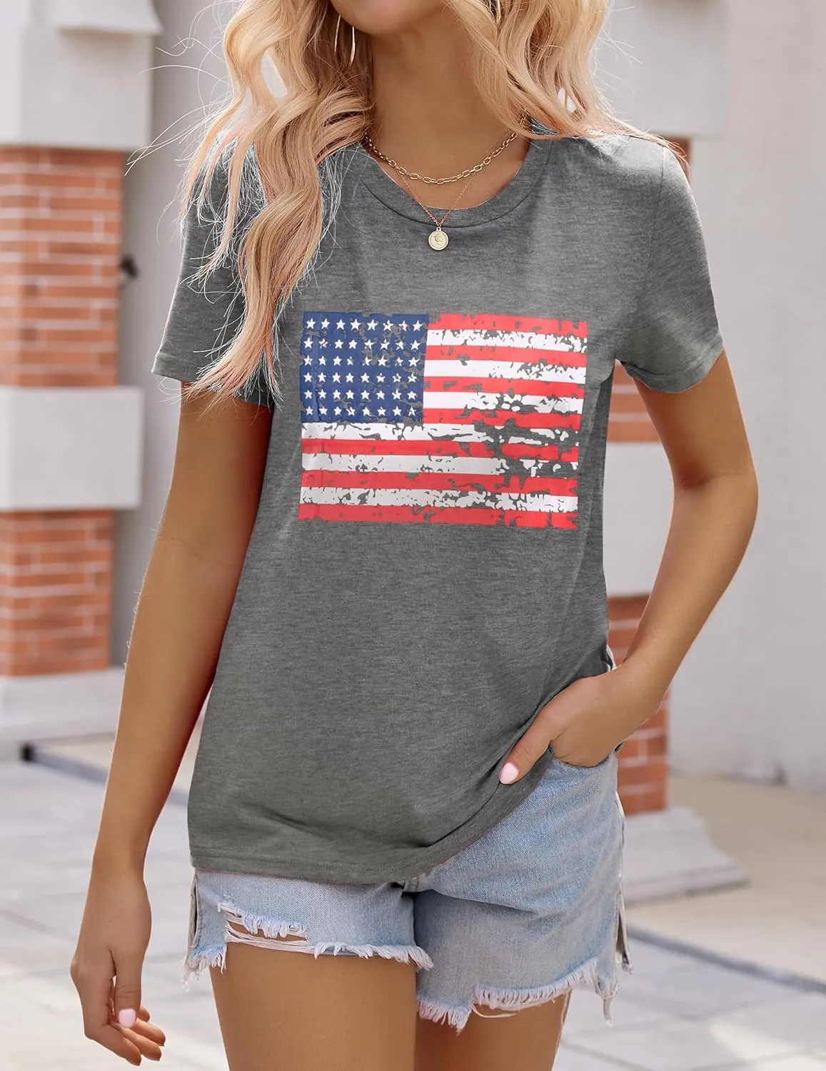 Zeagoo Flag Shirts Short Sleeve Patriotic Shirt 4th of July Tee