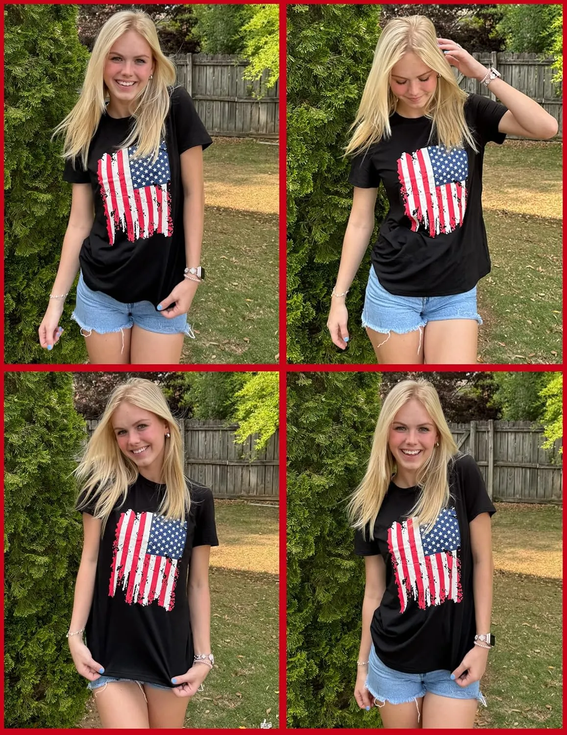 Zeagoo Flag Shirts Short Sleeve Patriotic Shirt 4th of July Tee
