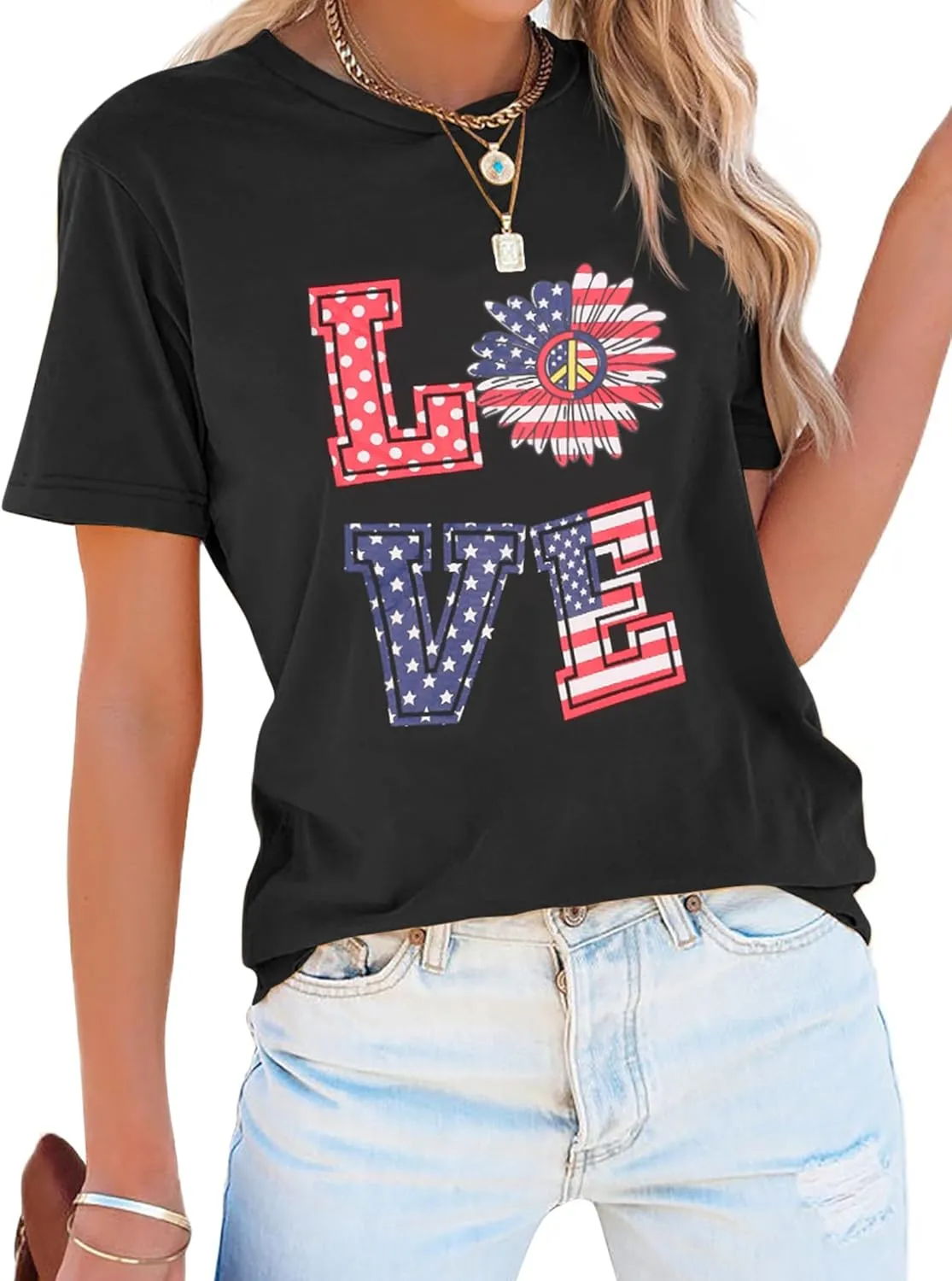 Zeagoo Flag Shirts Short Sleeve Patriotic Shirt 4th of July Tee