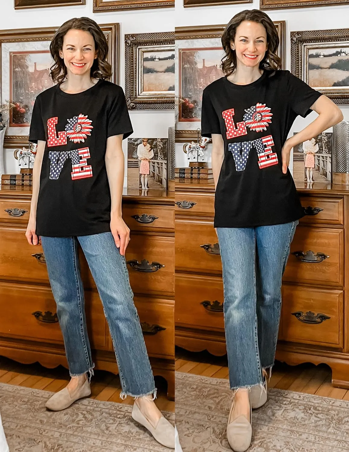Zeagoo Flag Shirts Short Sleeve Patriotic Shirt 4th of July Tee